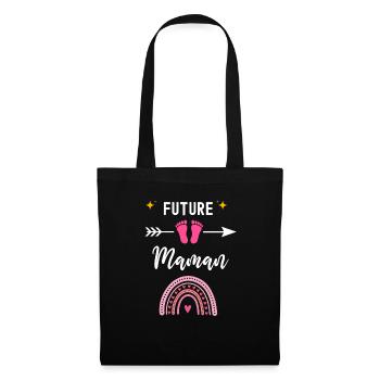 Future maman cadeau naissance maman mère - Sac en tissu - noir - Devant
