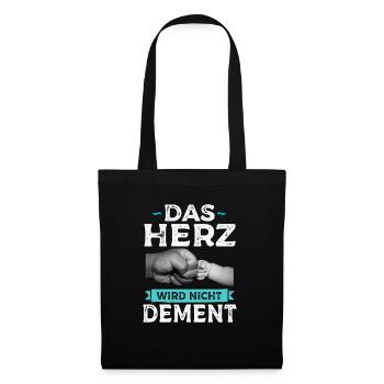 Das Herz Wird Nicht Dement Pflege - Stoffbeutel - Schwarz - Vorne