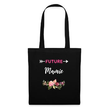 annonce grossesse cadeau Future mamie - Sac en tissu - noir - Devant