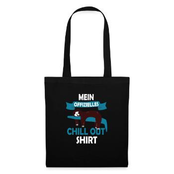 Mein offizielles Chill out Shirt Faultier - Stoffbeutel - Schwarz - Vorne