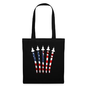 Amérique patriotique États-Unis Drapeau 4 juillet Américain - Sac en tissu - noir - Devant