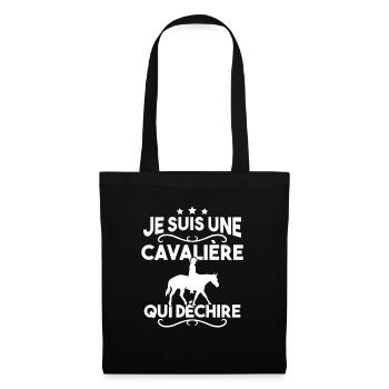 Je suis une cavalière qui déchire - Sac en tissu - noir - Devant