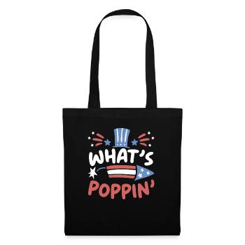 Was ist Poppin America USA Patriotic 4. Juli - Stoffbeutel - Schwarz - Vorne