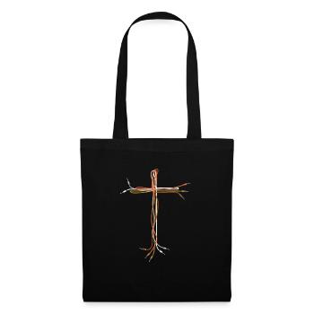 Jesus Cross Cable AUX Audio Cable - Tote Bag - black - Front