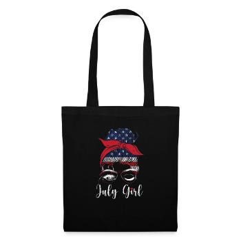 July Girl Wink Eye American Flag July 4 - Tote Bag - black - Front