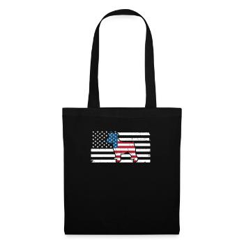 Schnauzer 4. Juli Hundeliebhaber Patriotische USA - Stoffbeutel - Schwarz - Vorne