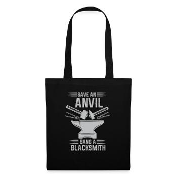 Lustiger Schmied Spruch & Schmieden - Stoffbeutel - Schwarz - Vorne