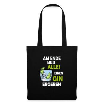 Gin Liebhaber Shirt - Stoffbeutel - Schwarz - Vorne