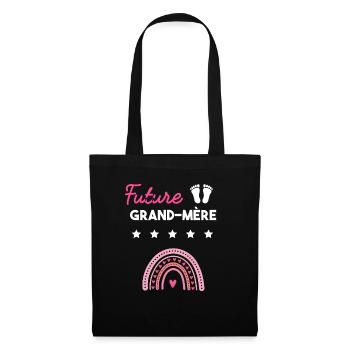 Future grand-mère cadeau grossesse famille - Sac en tissu - noir - Devant