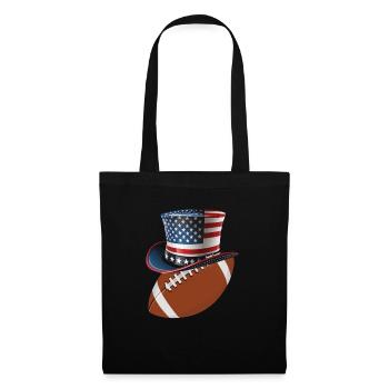 Amérique USA Flag 4 Juillet Football Américain - Sac en tissu - noir - Devant