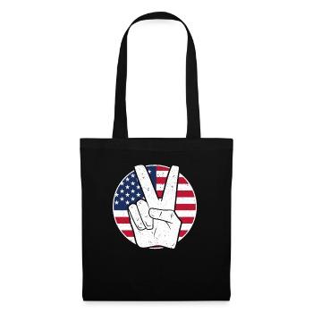 Amérique patriotique États-Unis Drapeau 4 juillet Américain - Sac en tissu - noir - Devant