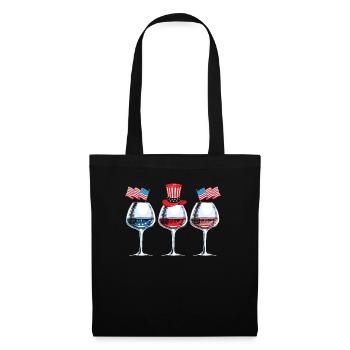 Amérique patriotique États-Unis Drapeau 4 juillet Américain - Sac en tissu - noir - Devant