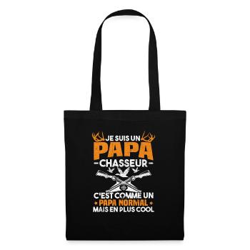 Un papa chasseur c'est comme un papa normal - Sac en tissu - noir - Devant