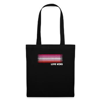 Lesbian Lesbisch Pride Flagge Geschenk - Stoffbeutel - Schwarz - Vorne