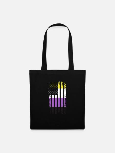 Non Binary Gender Flagge Geschenk - Stoffbeutel - Schwarz