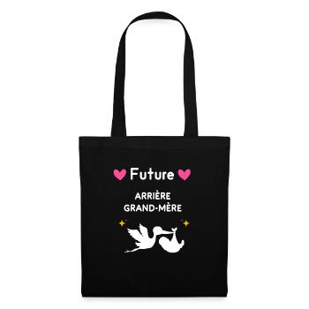cadeau annonce grossesse future arrière-grand-mère - Sac en tissu - noir - Devant