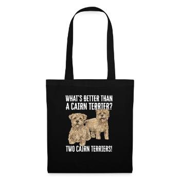 Cairn Terrier Chien - Sac en tissu - noir - Devant