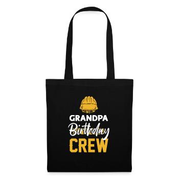 Grand-père de l’équipe d’anniversaire - construction d’anniversaire - Sac en tissu - noir - Devant