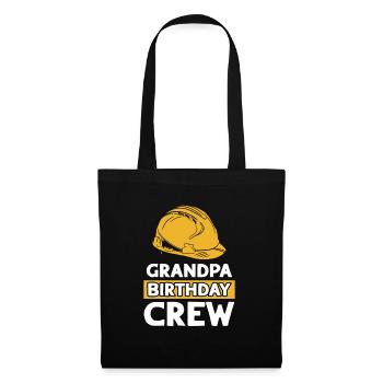 Grand-père de l’équipe d’anniversaire - construction d’anniversaire - Sac en tissu - noir - Devant