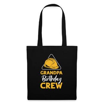 Grand-père de l’équipe d’anniversaire - construction d’anniversaire - Sac en tissu - noir - Devant