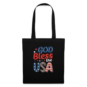 Gott segne die USA amerikanische Flagge patriot - Stoffbeutel - Schwarz - Vorne
