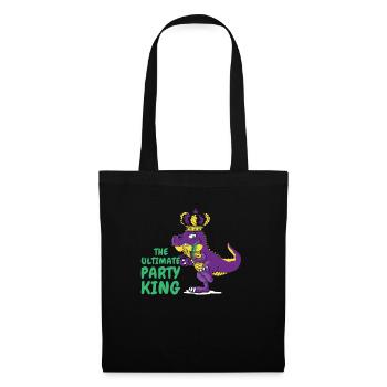 Carnaval Carnaval T-rex Dinosaure Party King - Sac en tissu - noir - Devant