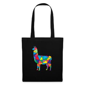 Lama Polygon Low Poly Tier - Sac en tissu - noir - Devant
