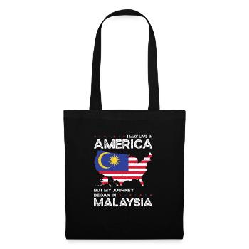 Geboren malaysisch Malaysia amerikanisch USA - Stoffbeutel - Schwarz - Vorne