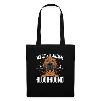 Bloodhound Hund Bluthund - Stoffbeutel - Schwarz - Vorne