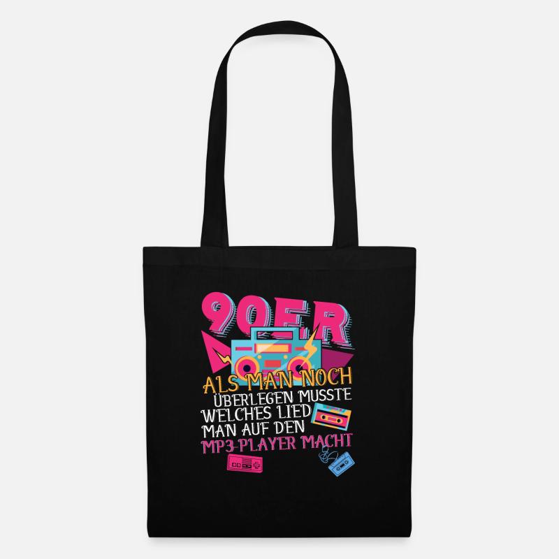 90er Vintage 90s Mottoparty - Stoffbeutel - Schwarz