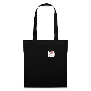 Unicorn Head in Rainbow Colors Pocket Grunge - Tote Bag - black - Front