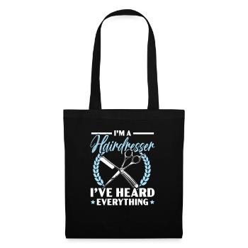 Je suis coiffeur J’ai tout entendu Barbier - Sac en tissu - noir - Devant