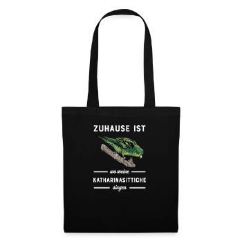 Katharinasittich I Sittich ZiervogelMotiv für - Stoffbeutel - Schwarz - Vorne