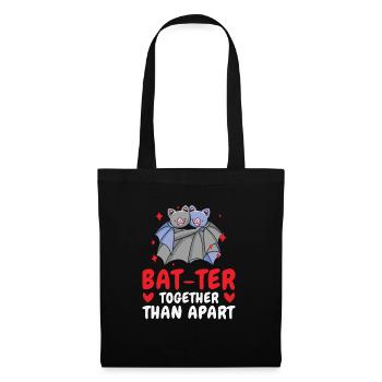 Câlin de la Saint-Valentin Paire de chauves-souris mignonnes - Sac en tissu - noir - Devant