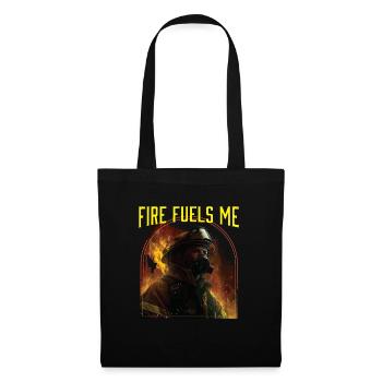 Fire Fuels Me Fire Rescue Firefighting Firefighter - Stoffbeutel - Schwarz - Vorne