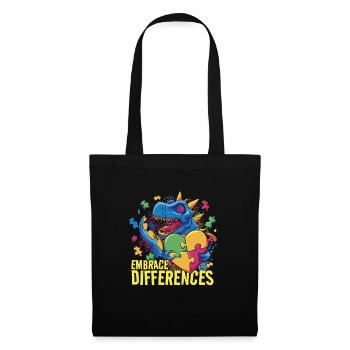 Heart dinosaur - Tote Bag - black - Front