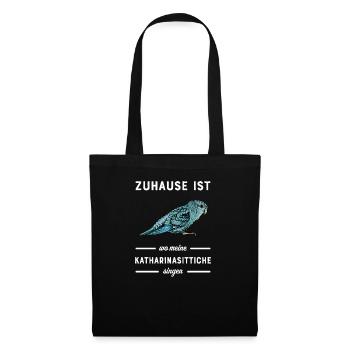 Katharinasittich I Sittich ZiervogelMotiv für - Stoffbeutel - Schwarz - Vorne