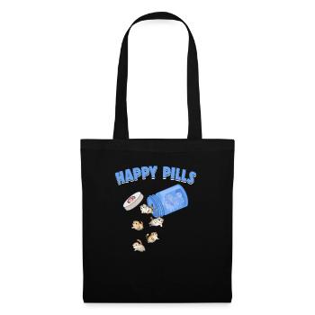 Happy Pills Scottish Fold Cat Drôle d’Amant Chaton - Sac en tissu - noir - Devant
