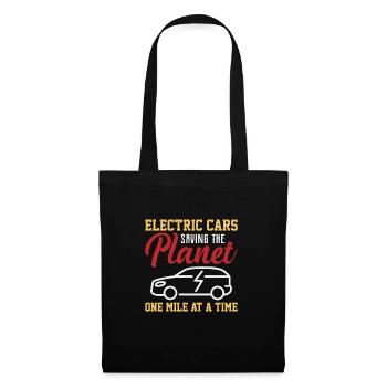 Electric cars save the planet - one mile - Tote Bag - black - Front