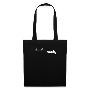 Wakeboard Heartbeat Funny Wakeboarding Surfer - Tote Bag - black - Front