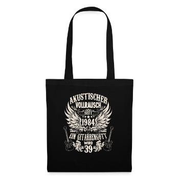 Hobby Musiker Gitarrenspieler Geburtstag 1984 - Stoffbeutel - Schwarz - Vorne