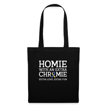 Ruban de sensibilisation à la Journée mondiale du syndrome de Down - Sac en tissu - noir - Devant