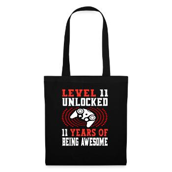 Niveau 11 débloqué - 11 anniversaire Rouge joueur - Sac en tissu - noir - Devant
