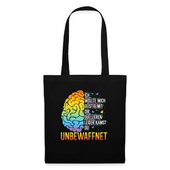Lustiger Intelligenz Spruch - Stoffbeutel - Schwarz - Vorne