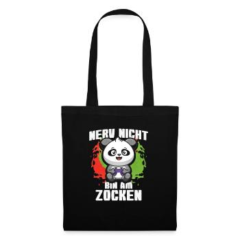 Nerv Nicht Bin Am Zocken Panda - Stoffbeutel - Schwarz - Vorne