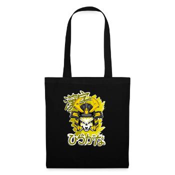 Kitsun Vaporwave Japanische Kami Vaporwave Kitsune - Stoffbeutel - Schwarz - Vorne