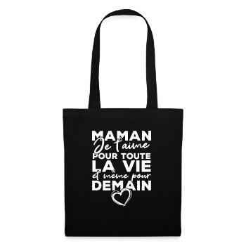 Maman je t'aime pour toute la vie - Sac en tissu - noir - Devant