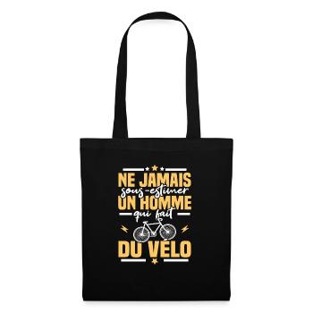 Ne jamais sous-estimer un homme qui fait du vélo - Sac en tissu - noir - Devant