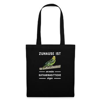 Katharinasittich I Sittich ZiervogelMotiv für - Stoffbeutel - Schwarz - Vorne