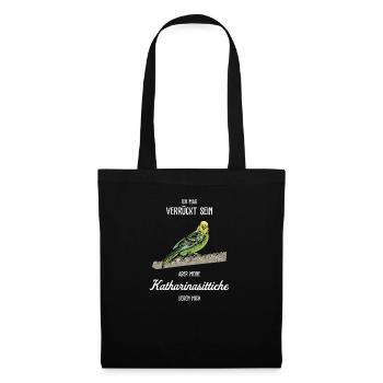 Katharinasittich I Sittich ZiervogelMotiv für - Stoffbeutel - Schwarz - Vorne
